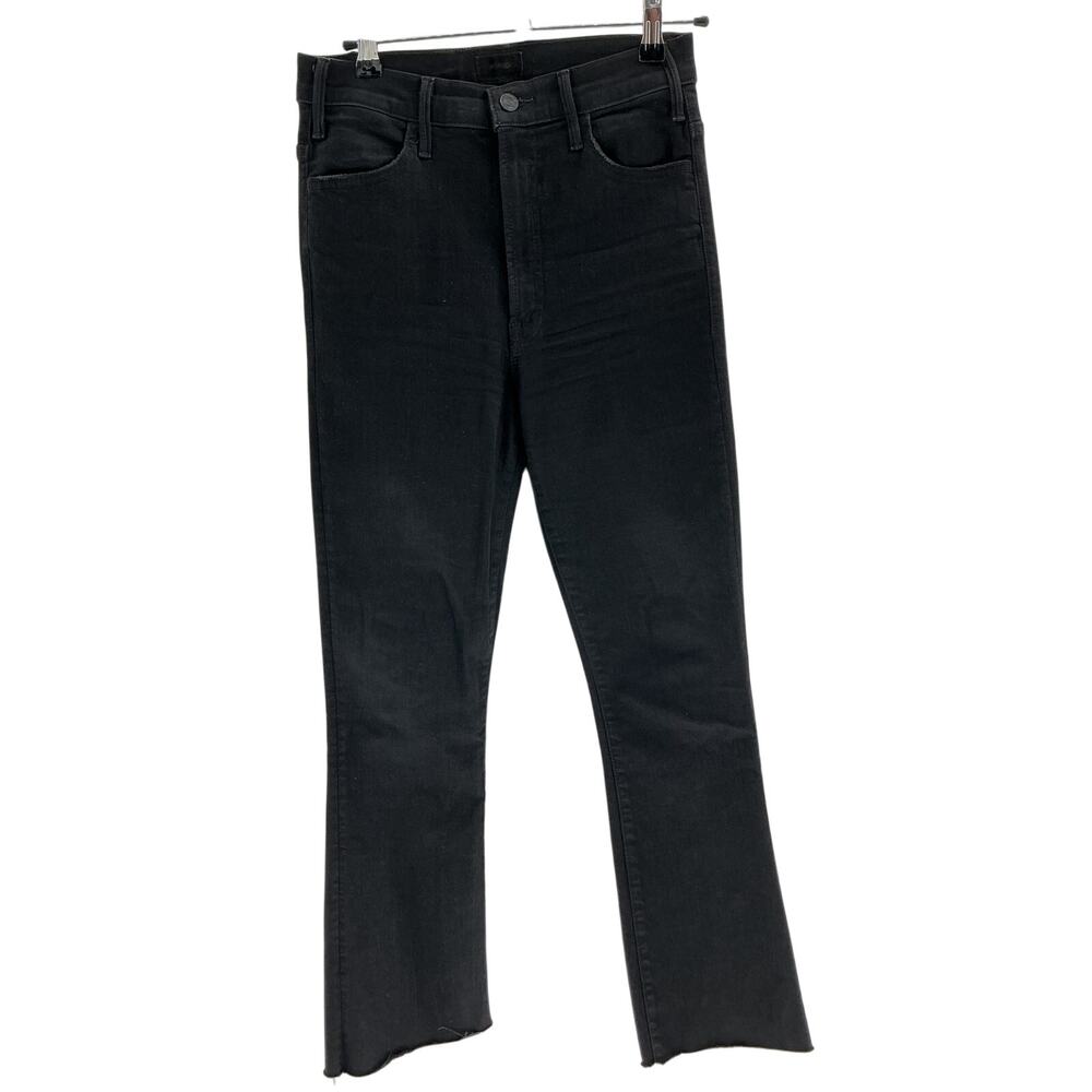 Mother Classic Black Hustler Ankle Fray Denim Jeans Size 27 - Picture 2 of 4